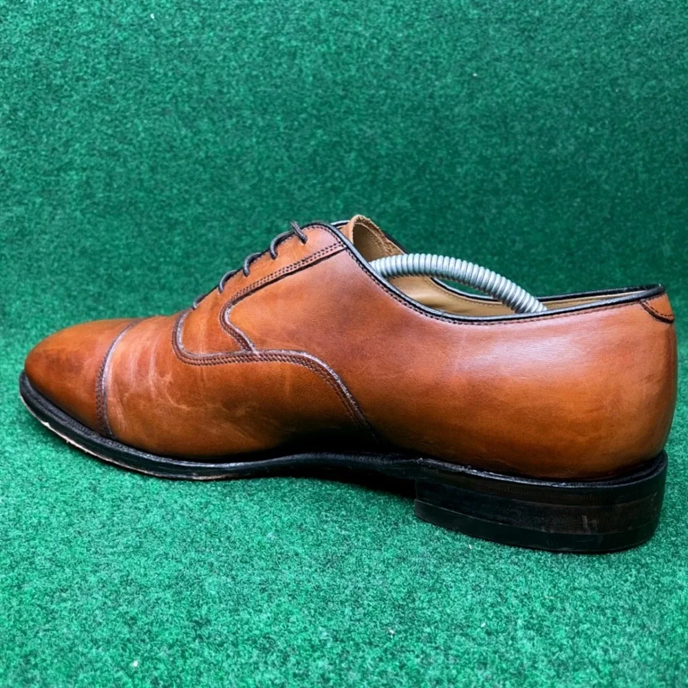 Johnston & Murphy Cap Toe Oxford Dress Shoes Brown Leather Men's 10.5 E Wide